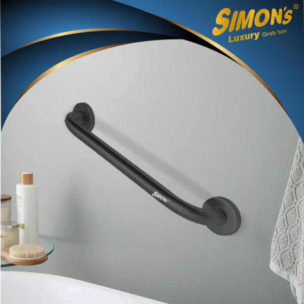 Simon’s Luxury 100% Stainless Steel 304 Heavy Duty Grab bar for Bathroom handrailing and Safety Handle for Elderly – Matte Black - Image 5